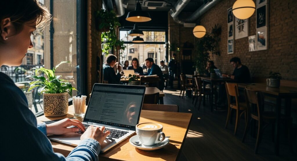 a travel photo from best cafes work barcelona
