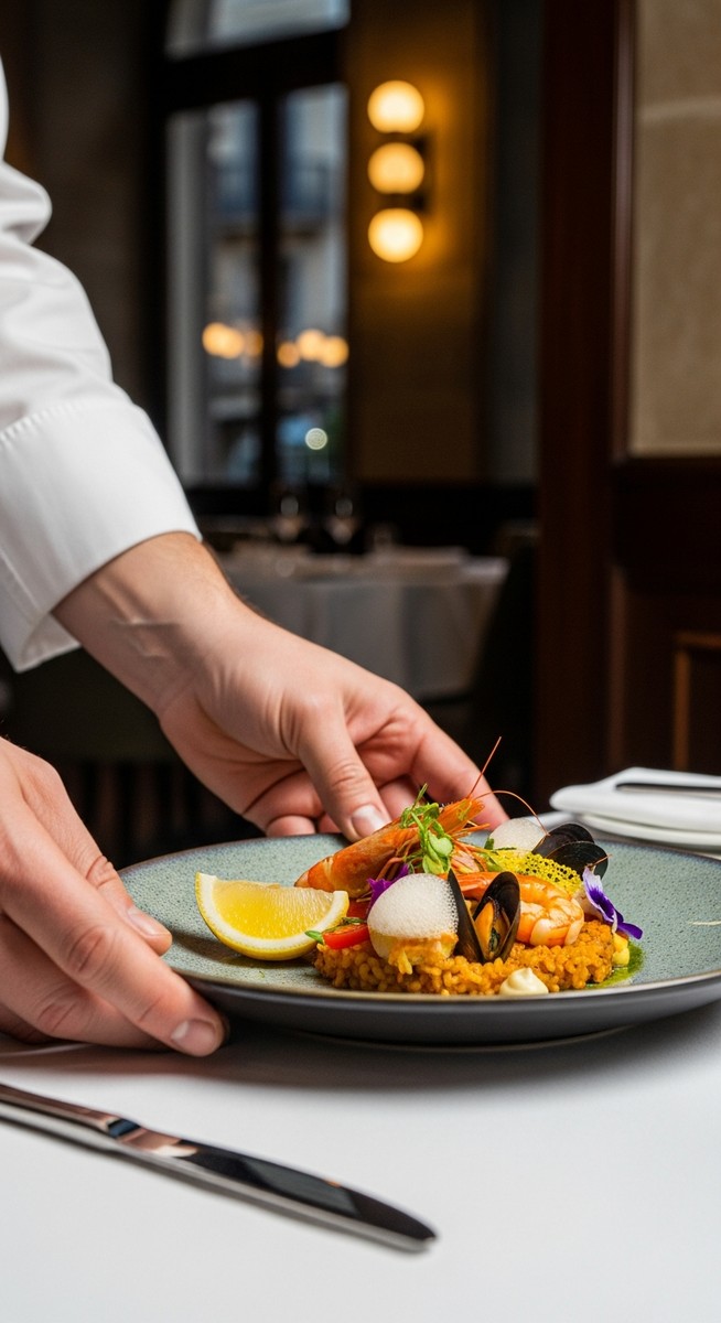 a plate of food being served at a Barcelona restaurant at a coffee shop