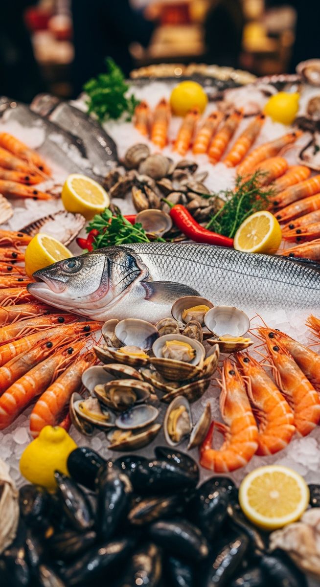 fresh seafood at a Barcelona market