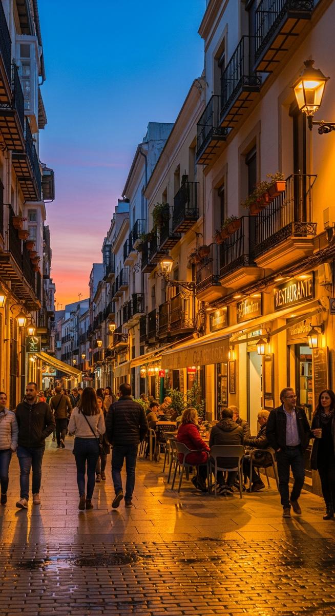 a Valencia neighbourhood street at dusk