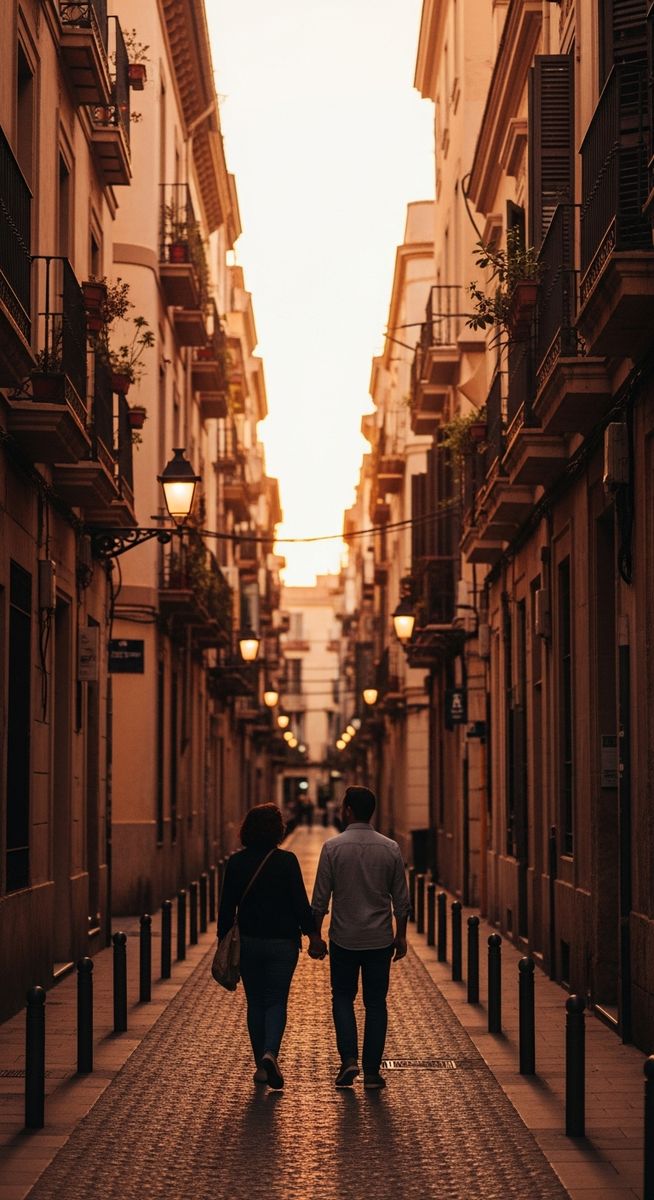 a family walking through a Valencia neighbourhood as one of the best places to visit in Spain