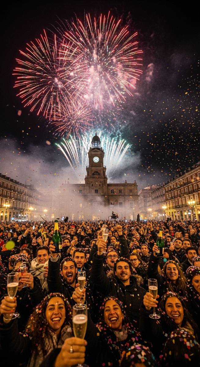 a photo illustrating 1. madrid: the heart of spain's new year's celebration in Spain