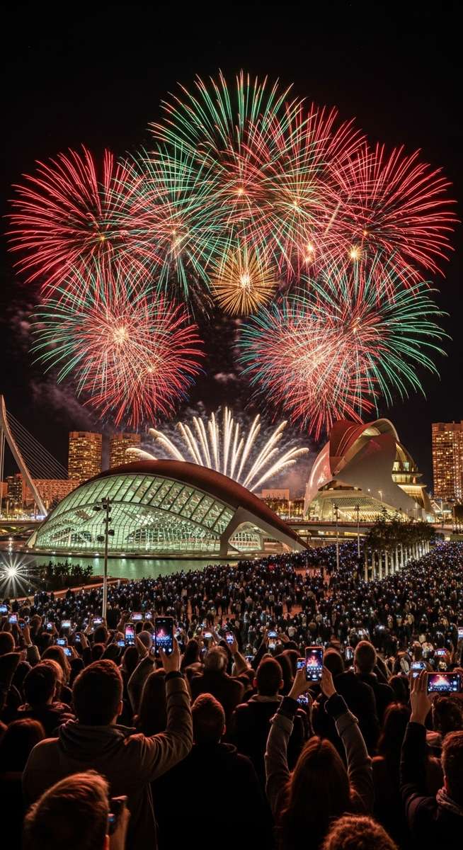 a photo illustrating 4. valencia: local festivities with firework fanatics in Spain