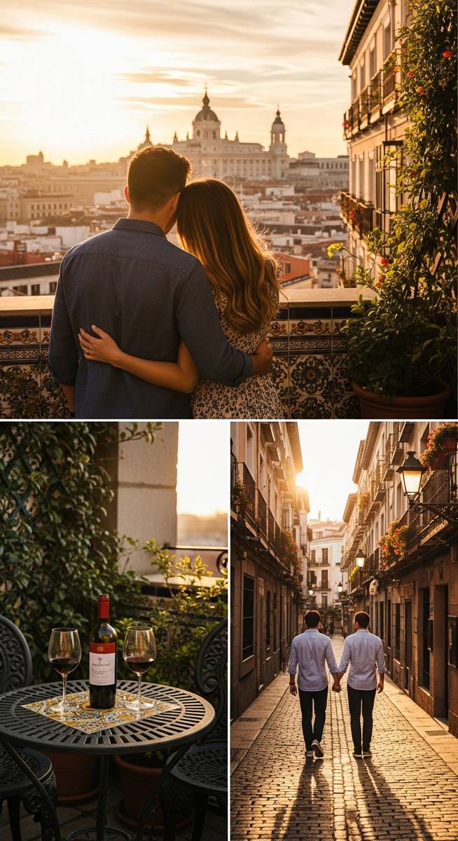 a photo illustrating madrid in Spain on a romantic trip