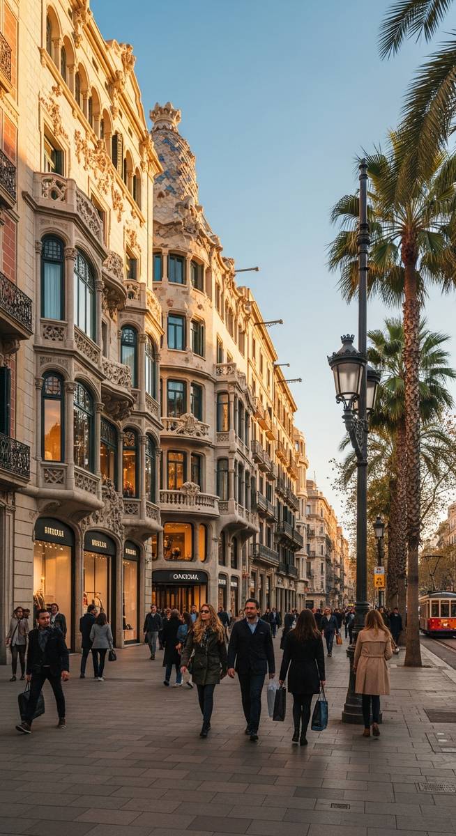 a photo illustrating 1. passeig de grร cia in Barcelona while shopping