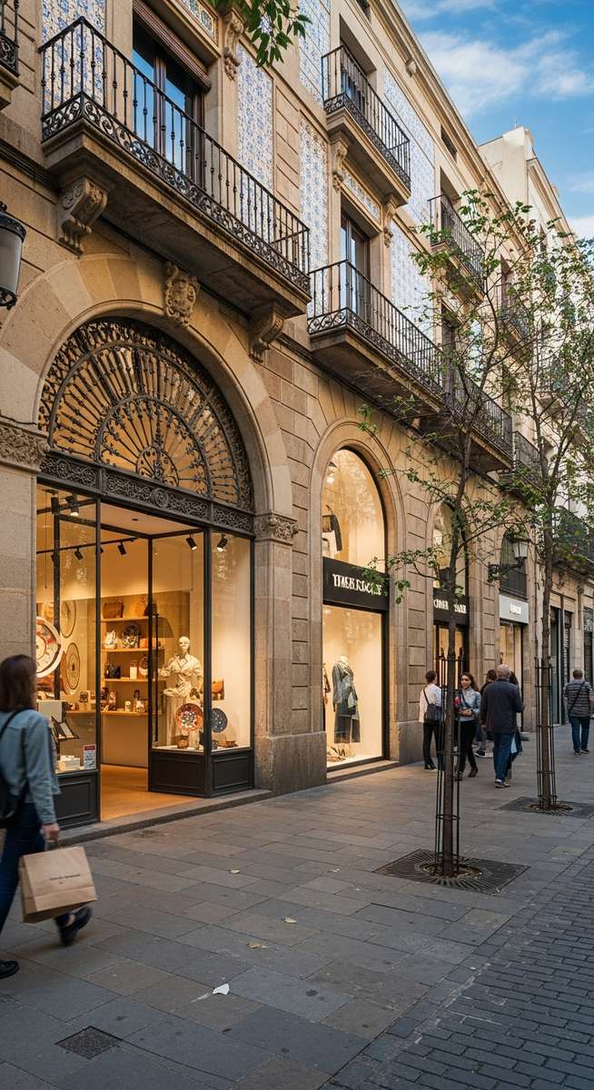 a photo illustrating 19. carrer de montcada in Barcelona while shopping