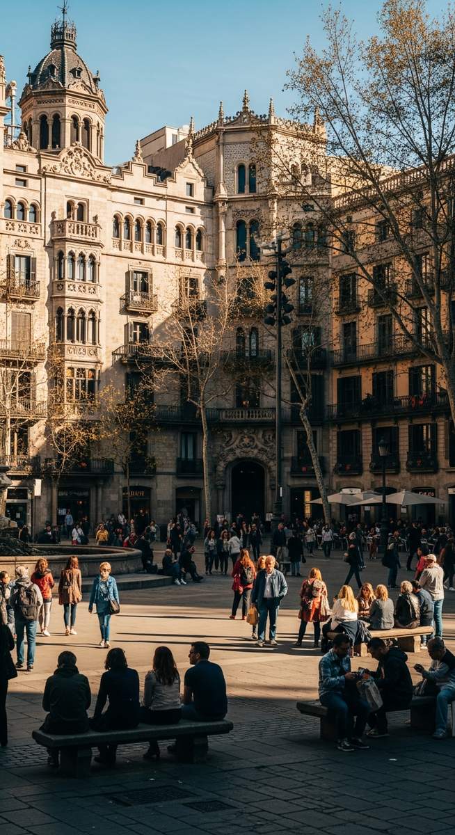 a large ornate plaza in Barcelona