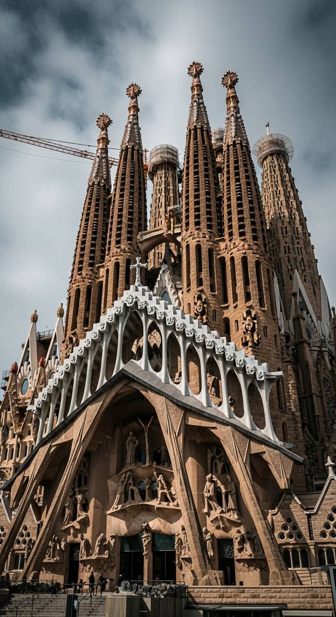a famous Barcelona monument close up