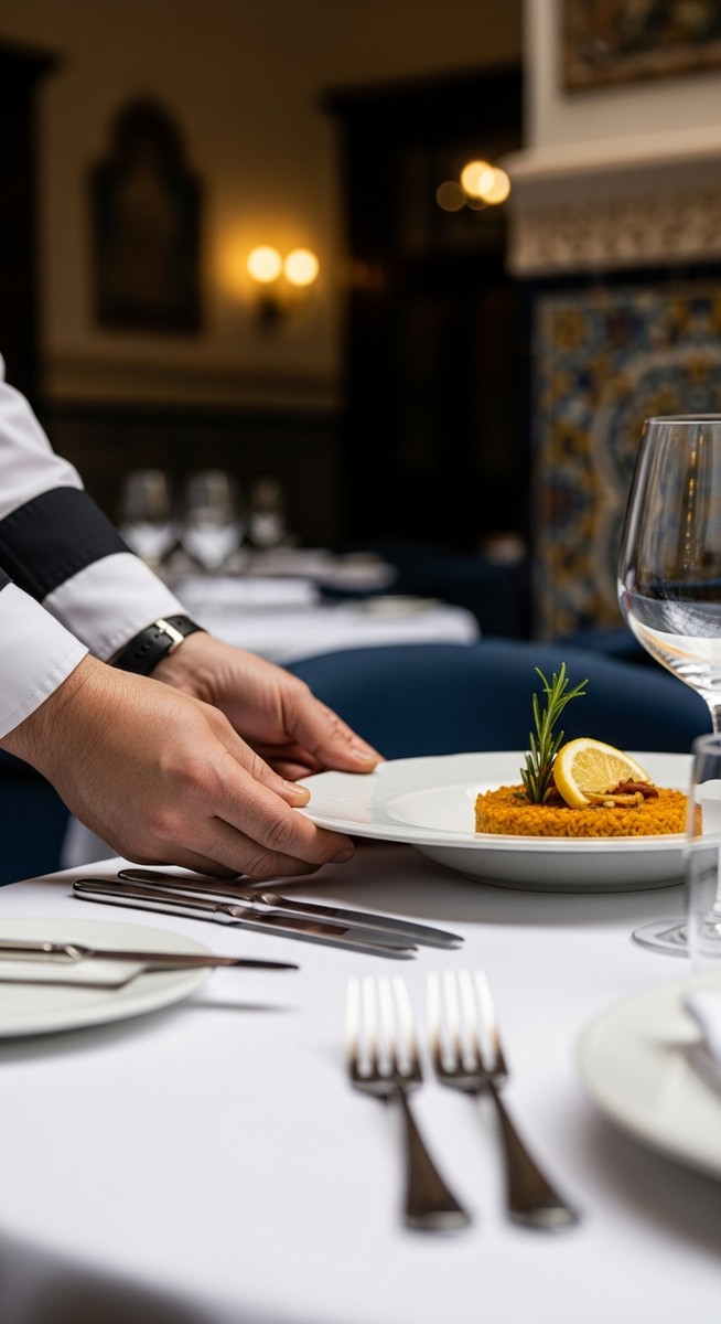 a plate of food being served at a Valencia restaurant featuring tapas