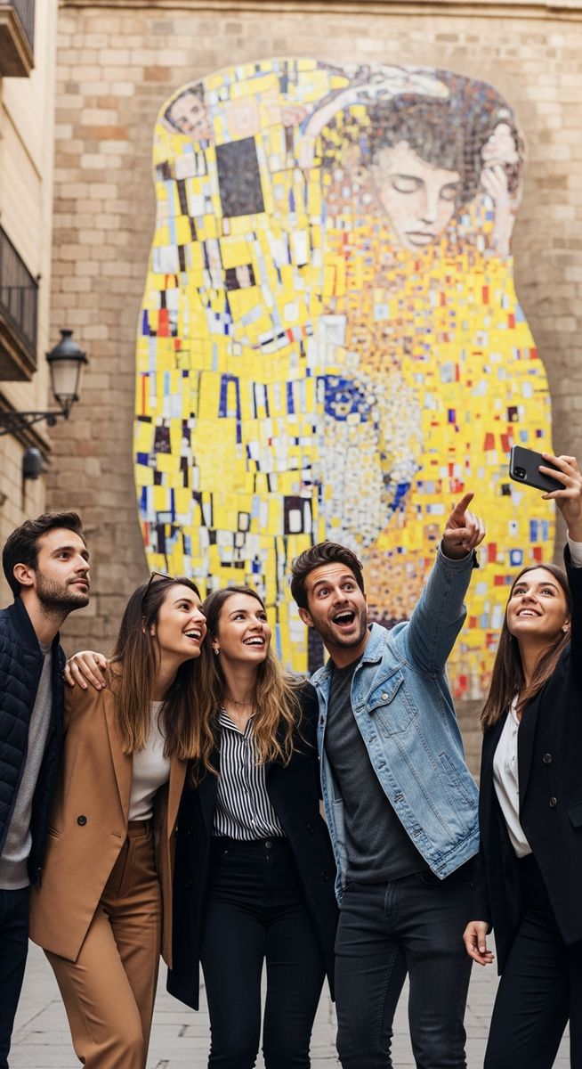 a photo illustrating 15. kiss of freedom mural in Barcelona