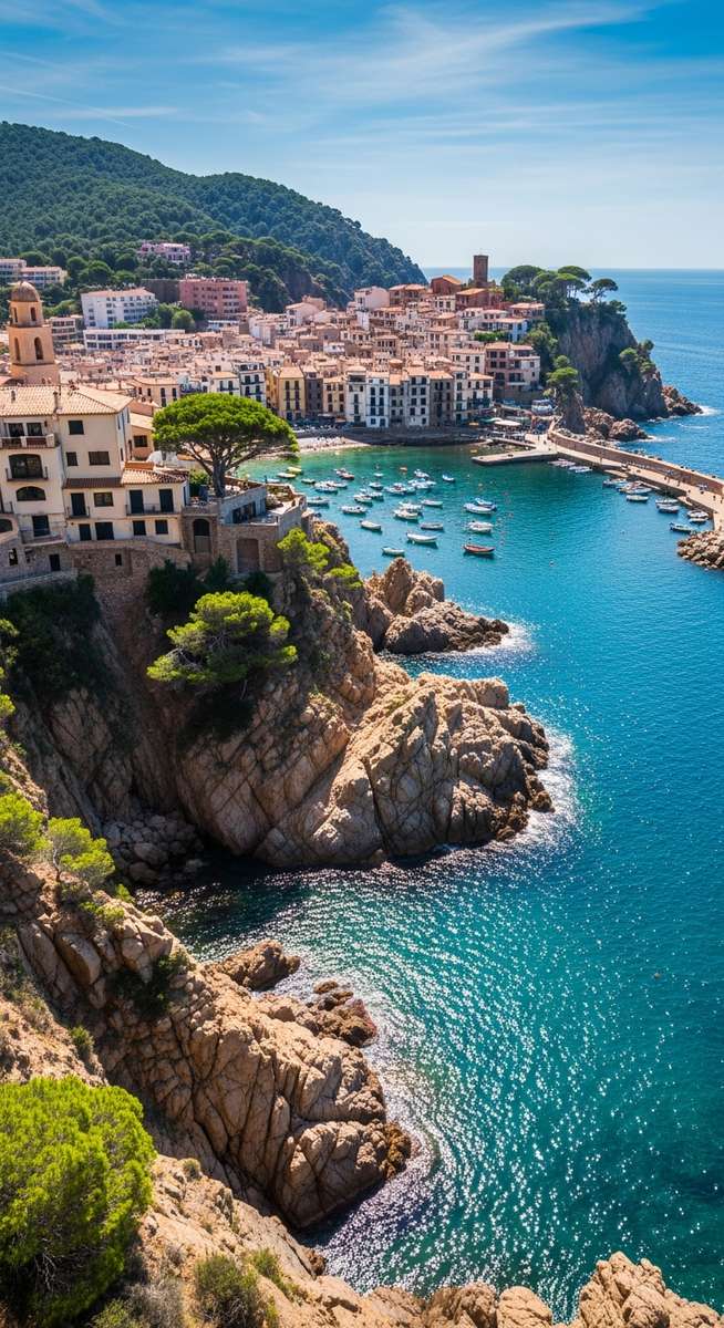 a photo illustrating sant feliu de guÃxols on the Costa Brava