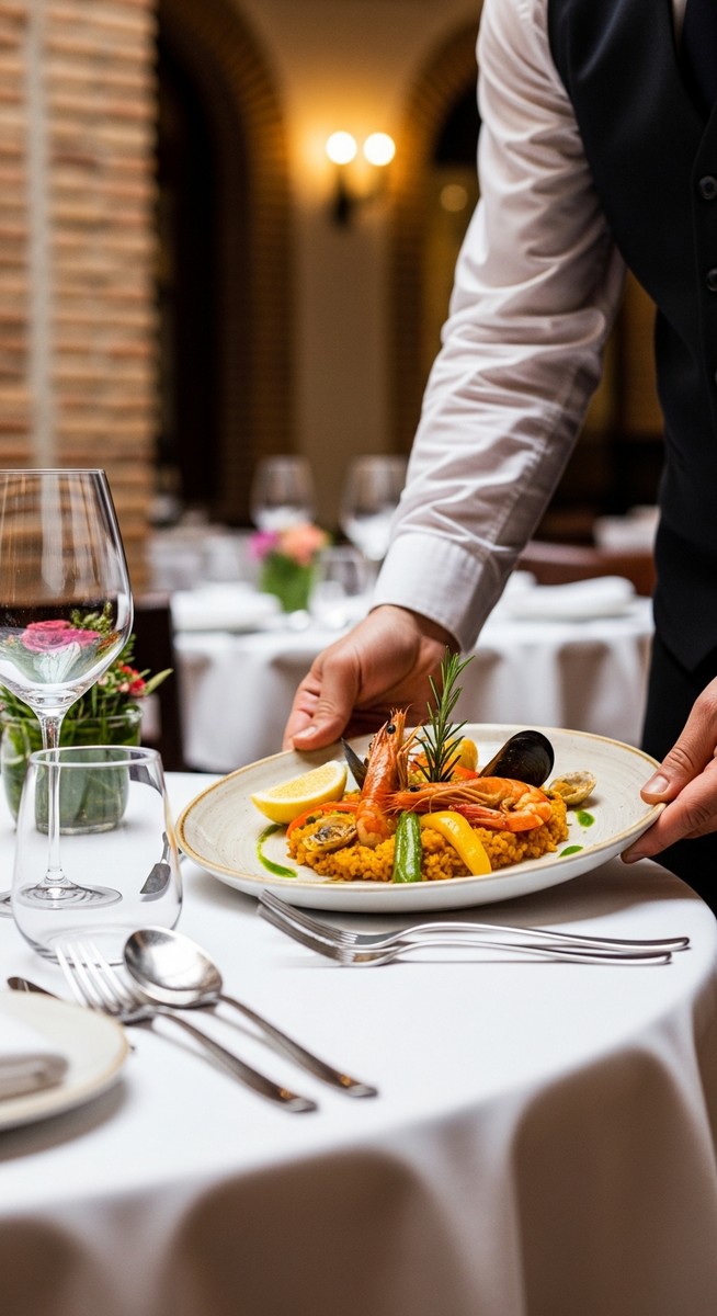 a plate of food being served at a Valencia restaurant