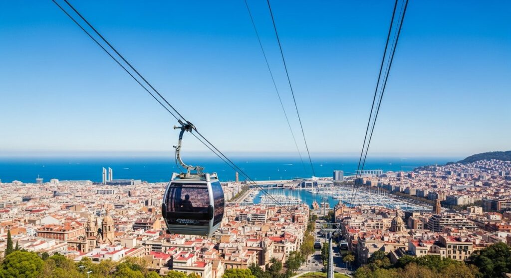 a travel photo from cable cars barcelona