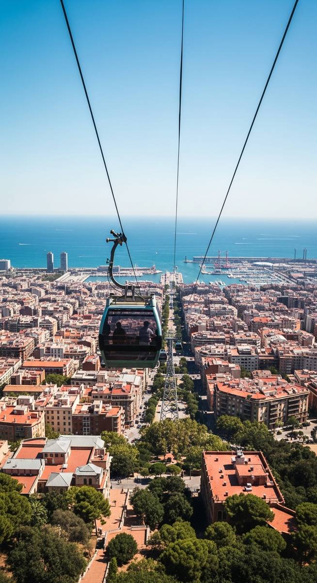 a travel photo from cable cars barcelona
