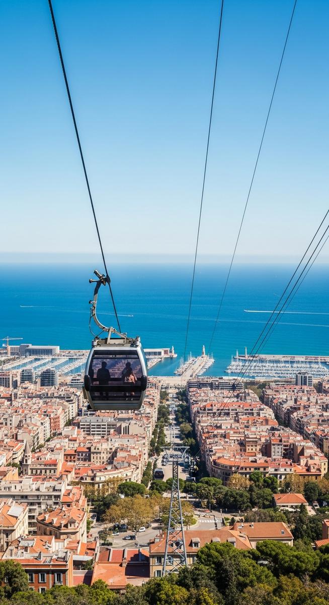 a travel photo from cable cars barcelona