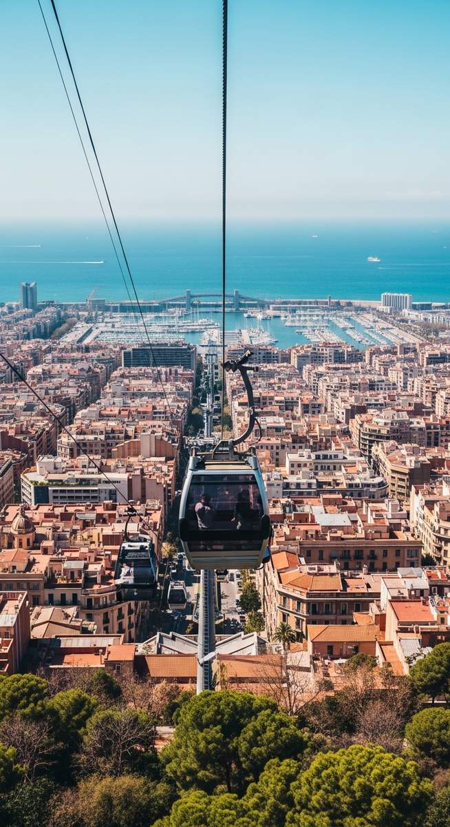 a travel photo from cable cars barcelona