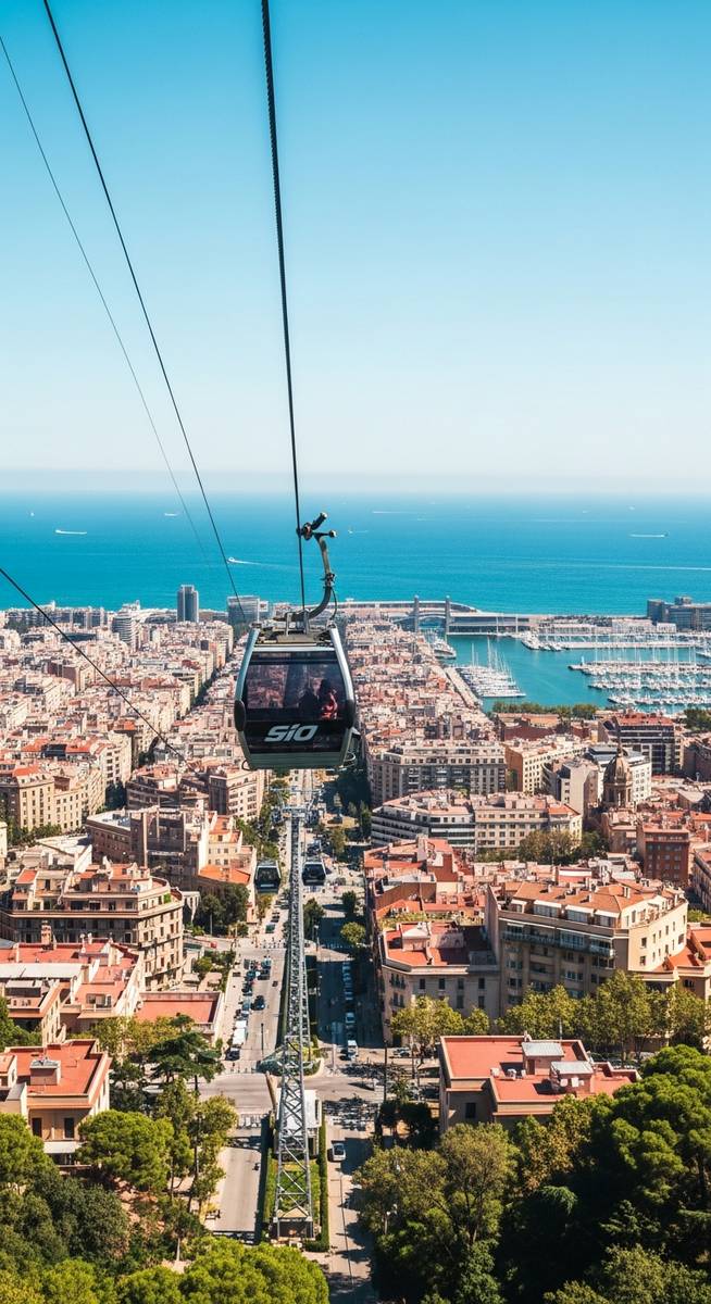 a travel photo from cable cars barcelona