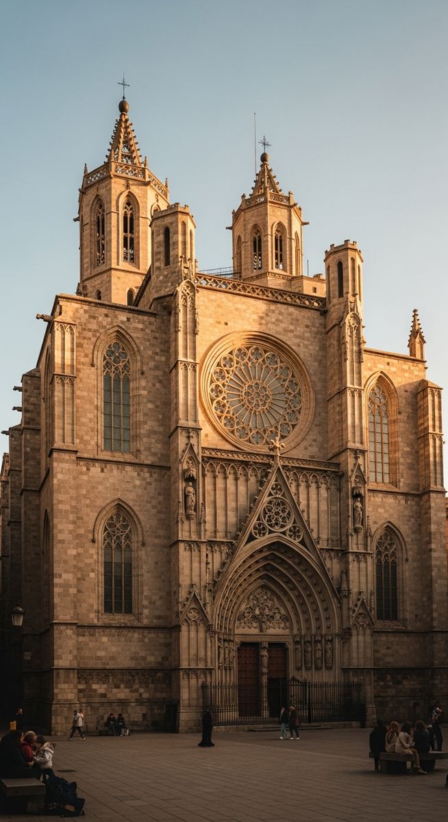 a travel photo from cathedral sea santa maria del mar barcelona