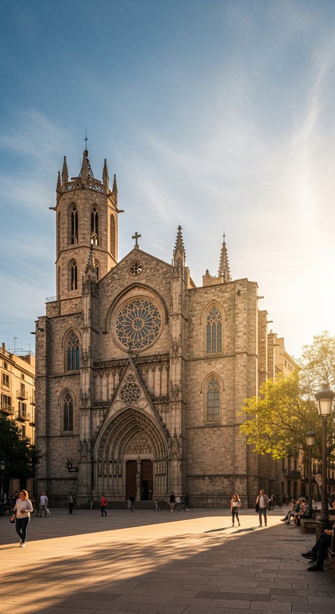 a travel photo from cathedral sea santa maria del mar barcelona