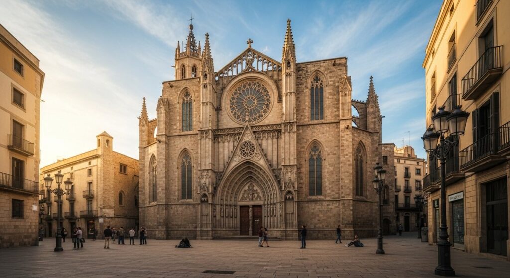 a travel photo from cathedral sea santa maria del mar barcelona