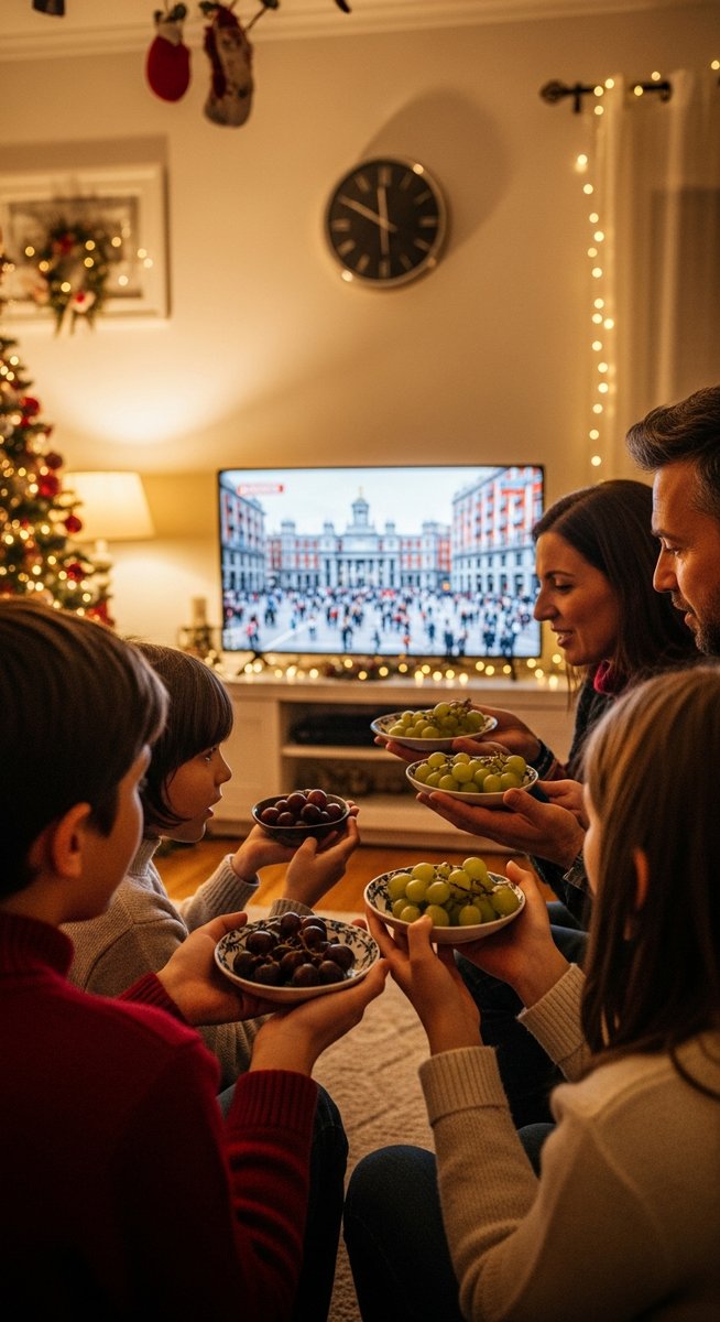 a photo illustrating 12. new year's eve and the twelve grapes tradition in Spain