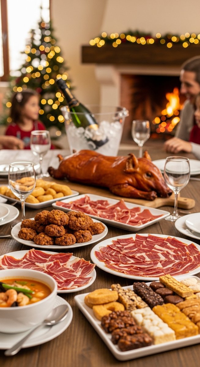 a photo illustrating 2. traditional spanish christmas foods in Spain