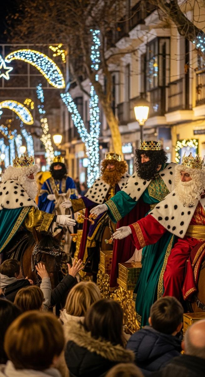 a photo illustrating 5. the three kings in Spain during Christmas