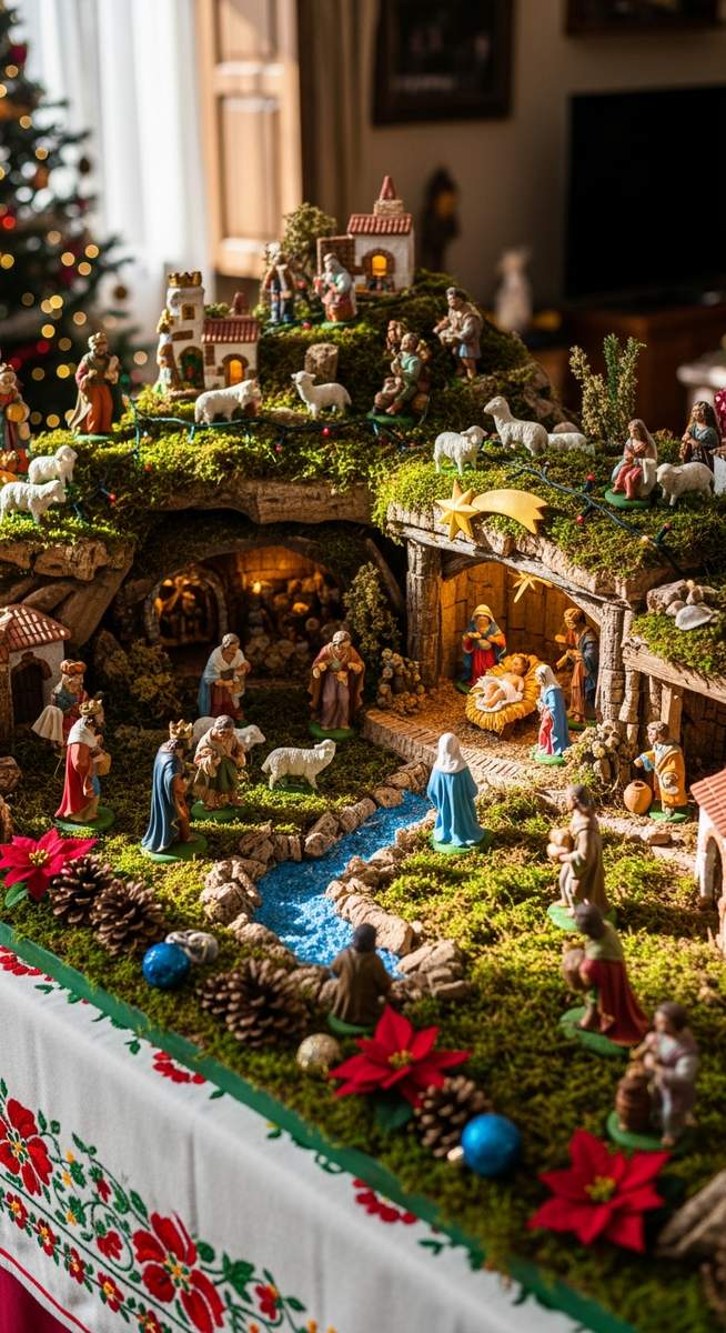 a photo illustrating 7. belenes (nativity scenes) in Spain during Christmas