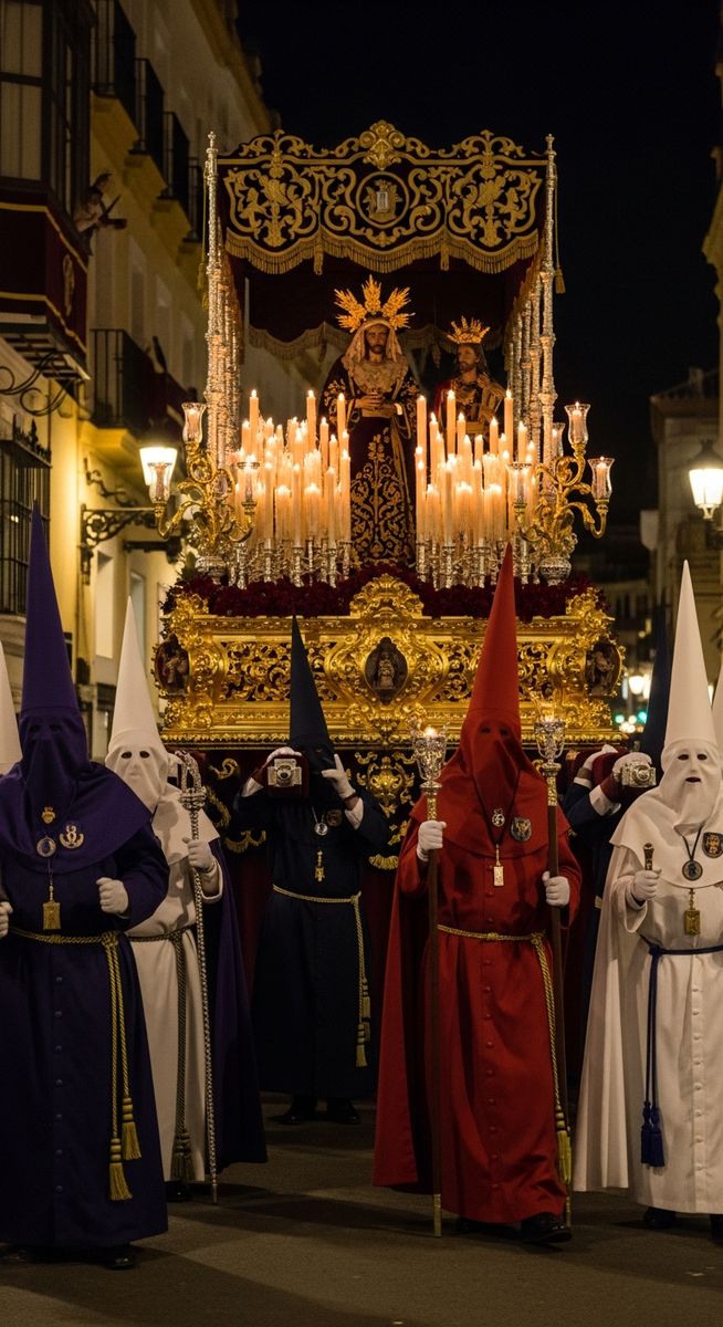 a photo illustrating key events and activities in Seville during Semana Santa