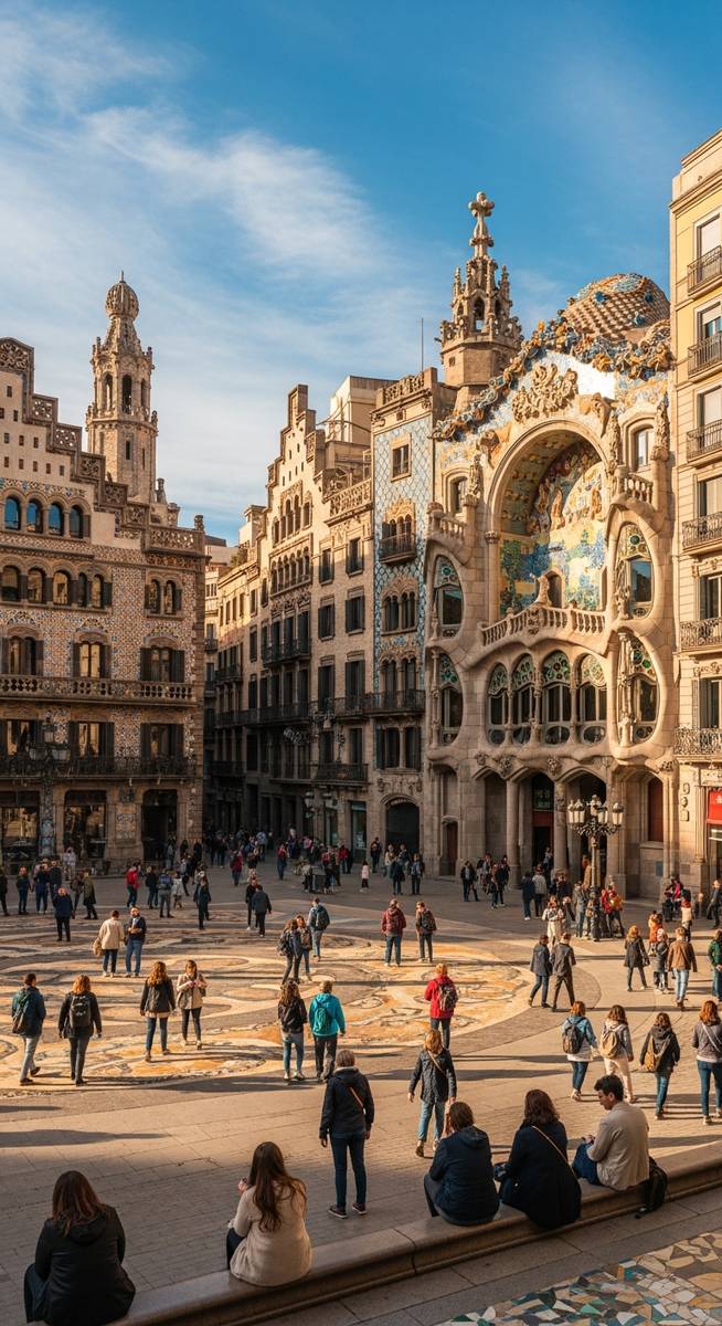 a large ornate plaza in Barcelona