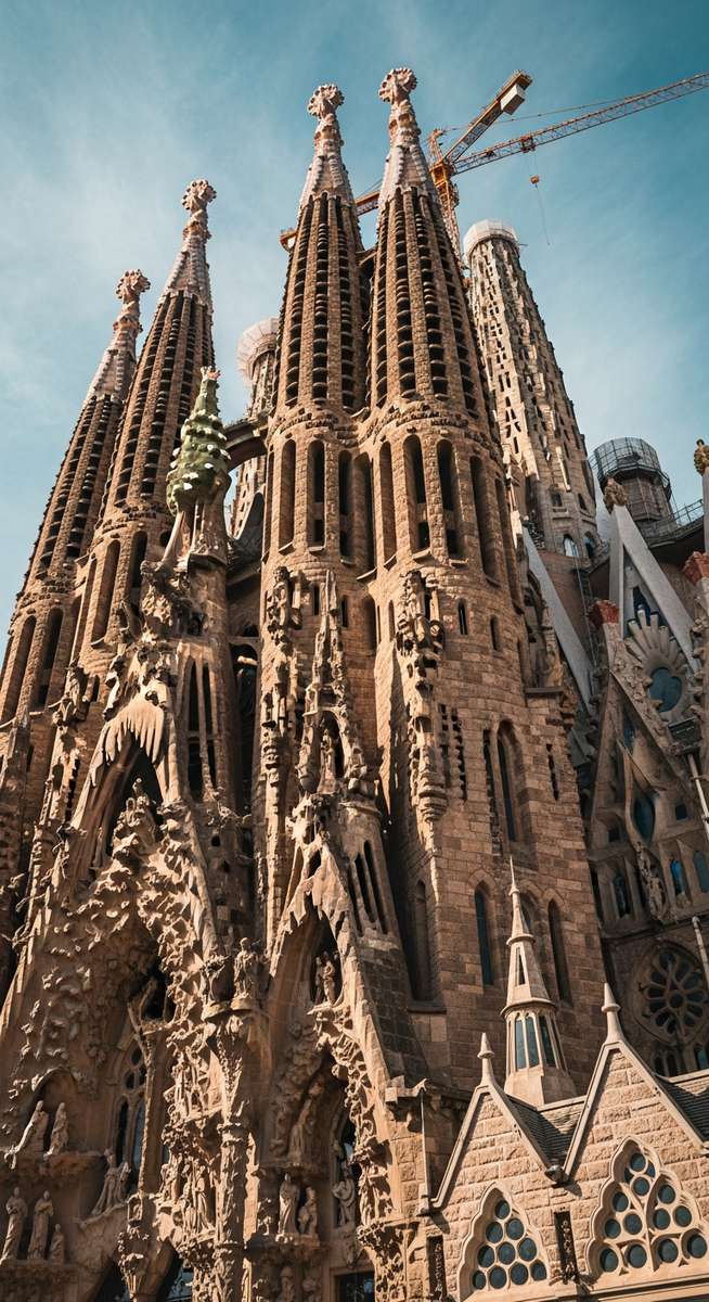 a famous Barcelona monument close up
