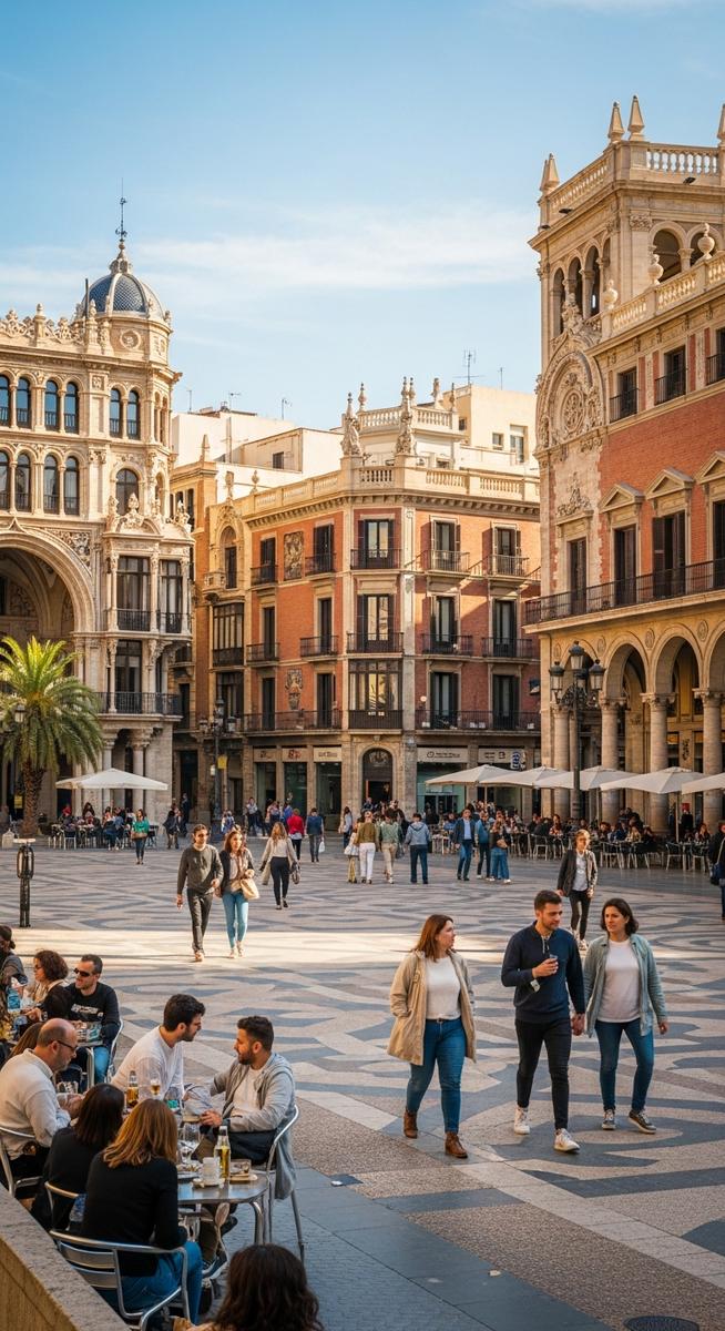 a large ornate plaza in Valencia