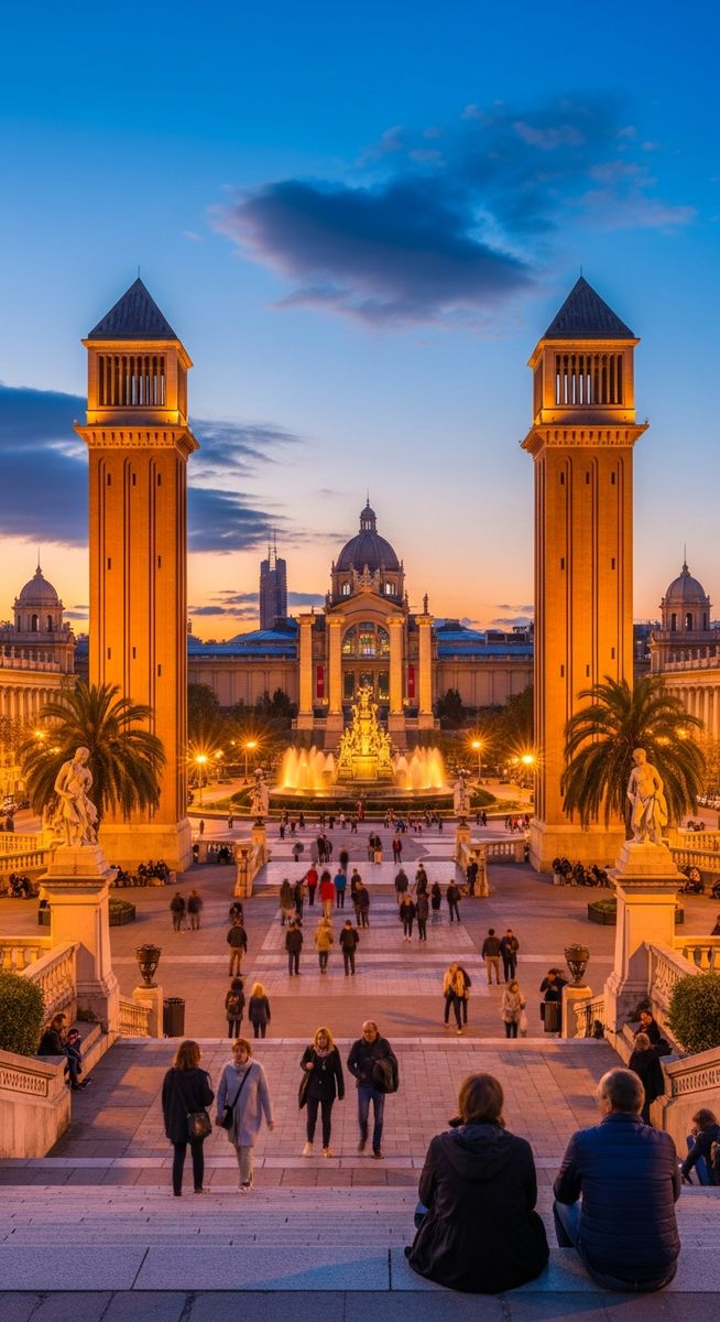 a large ornate plaza in Barcelona