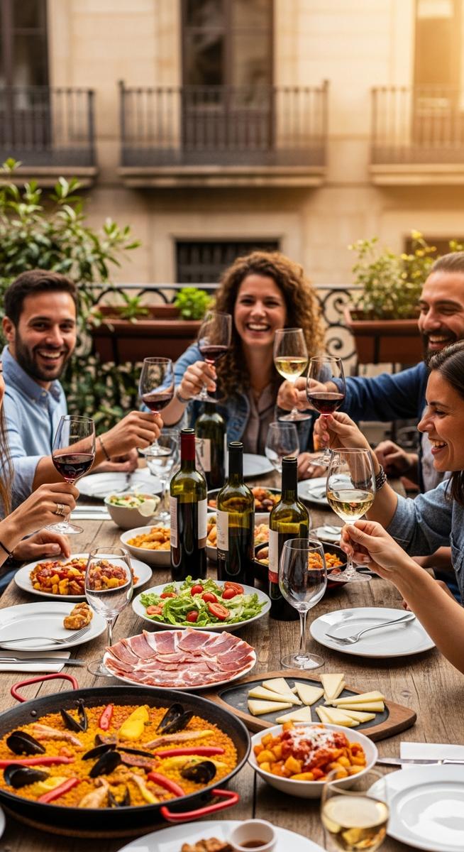 a traditional Spanish meal in Barcelona