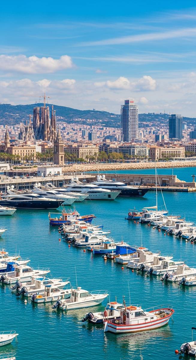 the Barcelona coastline or port