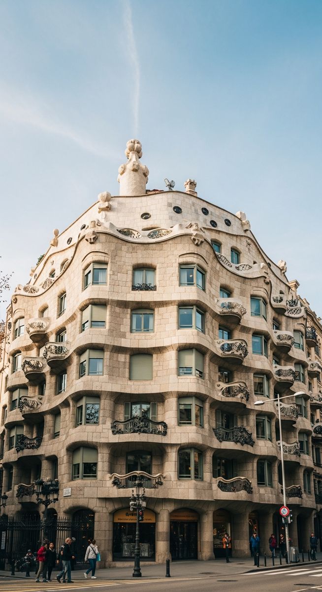 a photo illustrating 2. casa milà (la pedrera) in Barcelona