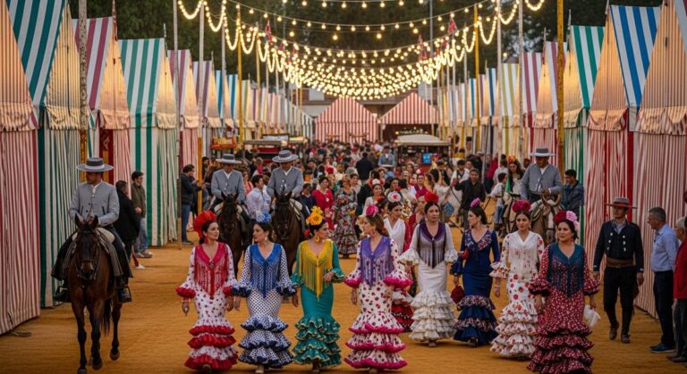 a travel photo from feria seville during the Feria de Abril
