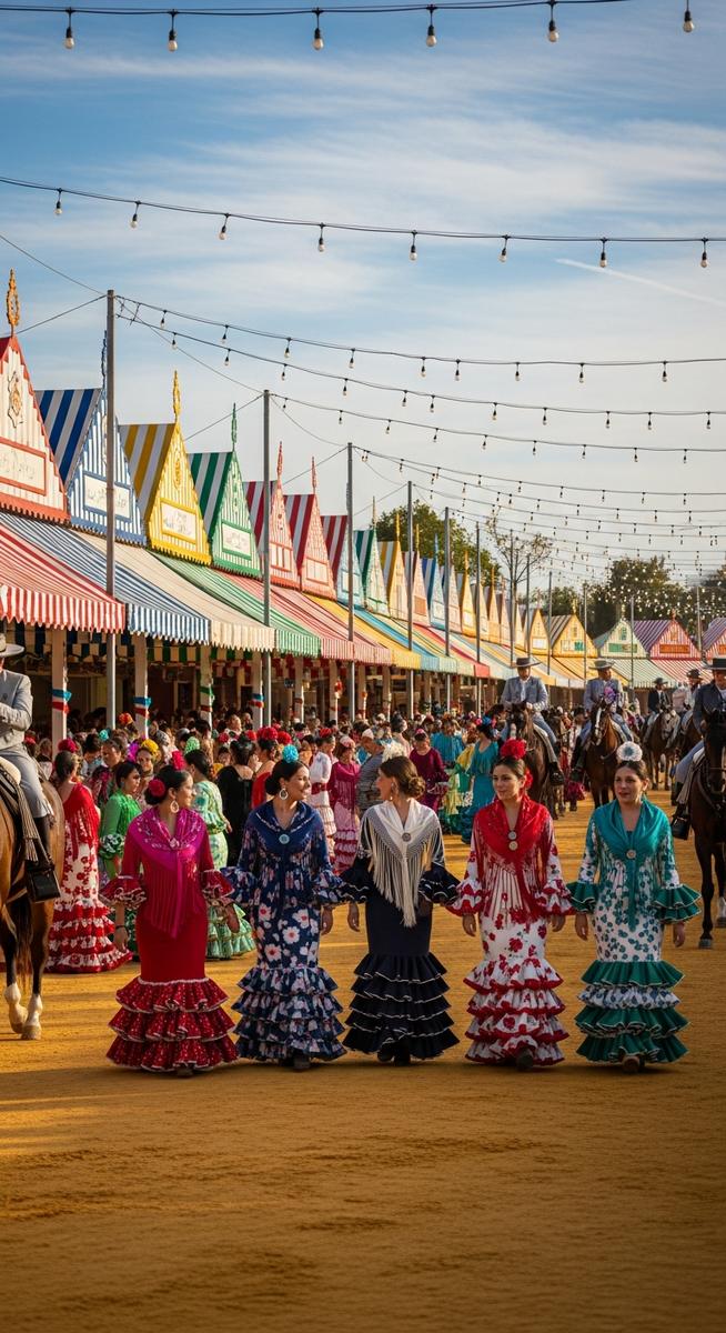 a photo illustrating history of feria in seville in Seville during the Feria de Abril