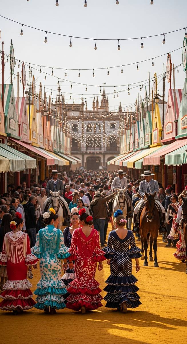 a photo illustrating attending as a visitor in Seville during the Feria de Abril