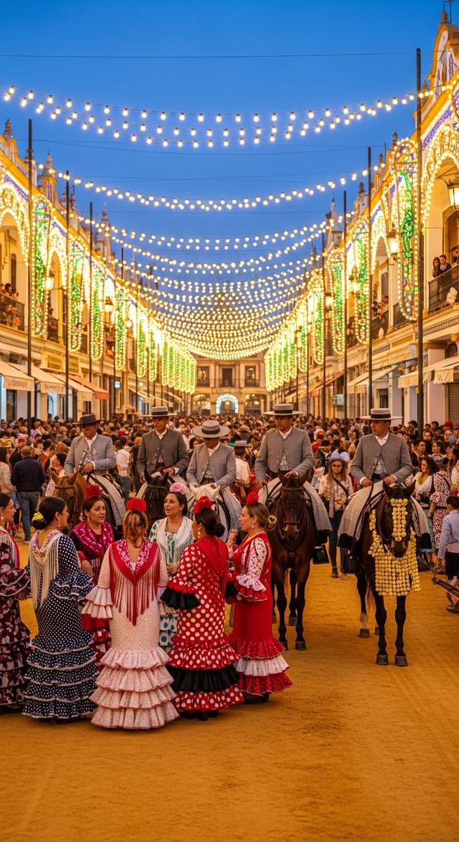 a photo illustrating events and activities in Seville during the Feria de Abril