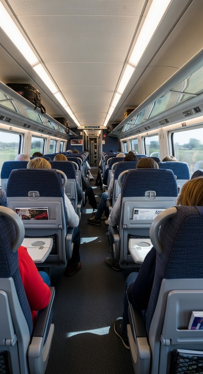 the interior of a Spanish high-speed AVE train