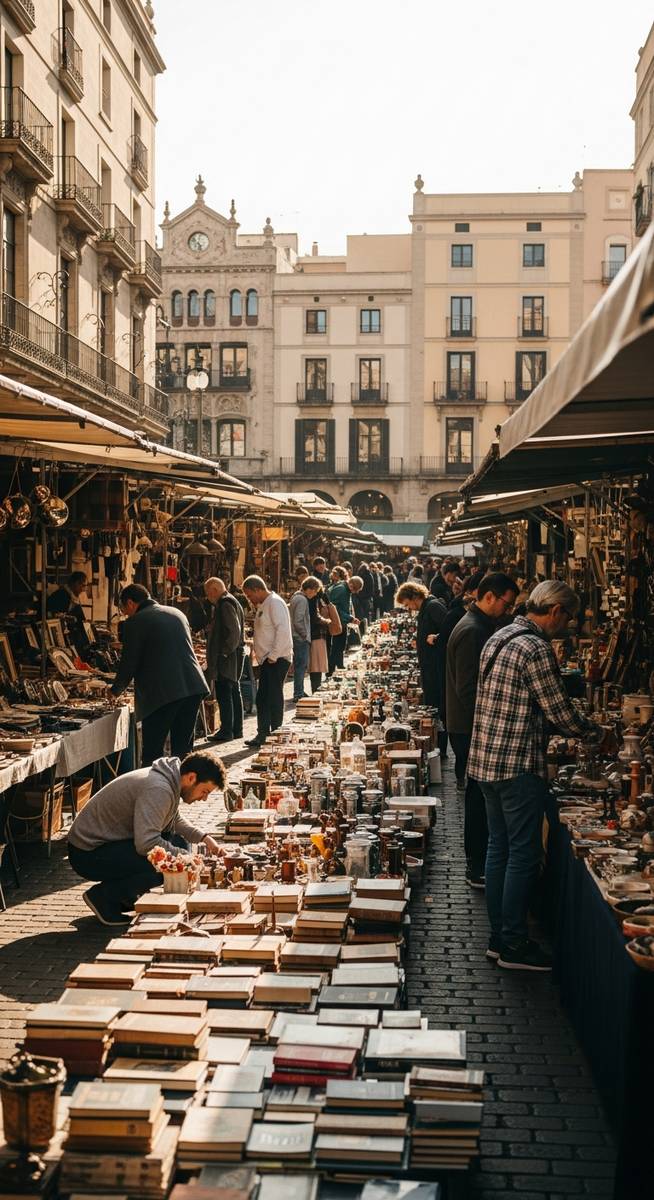 a travel photo from flea markets barcelona