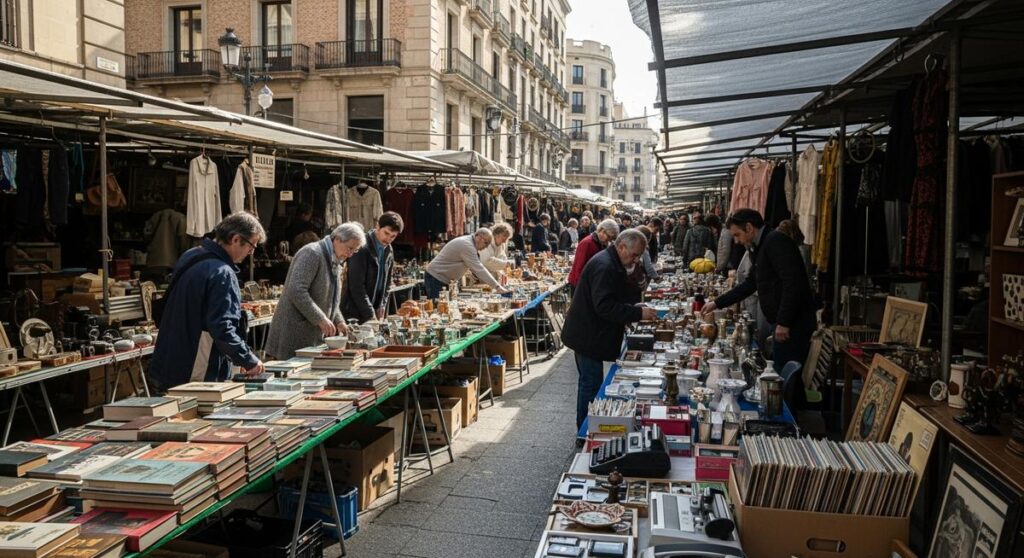 a travel photo from flea markets barcelona