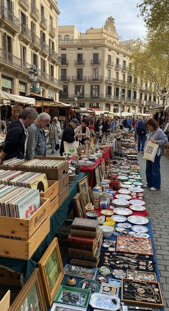 a travel photo from flea markets barcelona