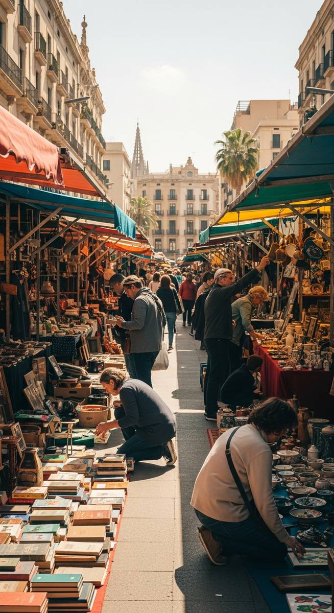 a travel photo from flea markets barcelona