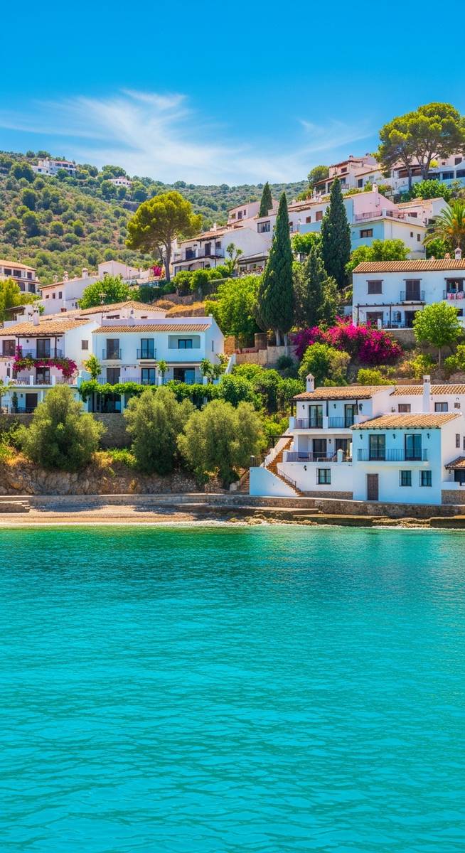 a Spanish coastal view with turquoise water in Barcelona