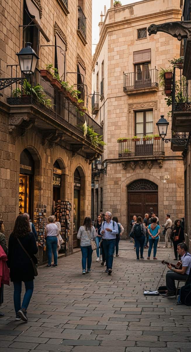 a photo illustrating 1. wander the gothic quarter in Barcelona