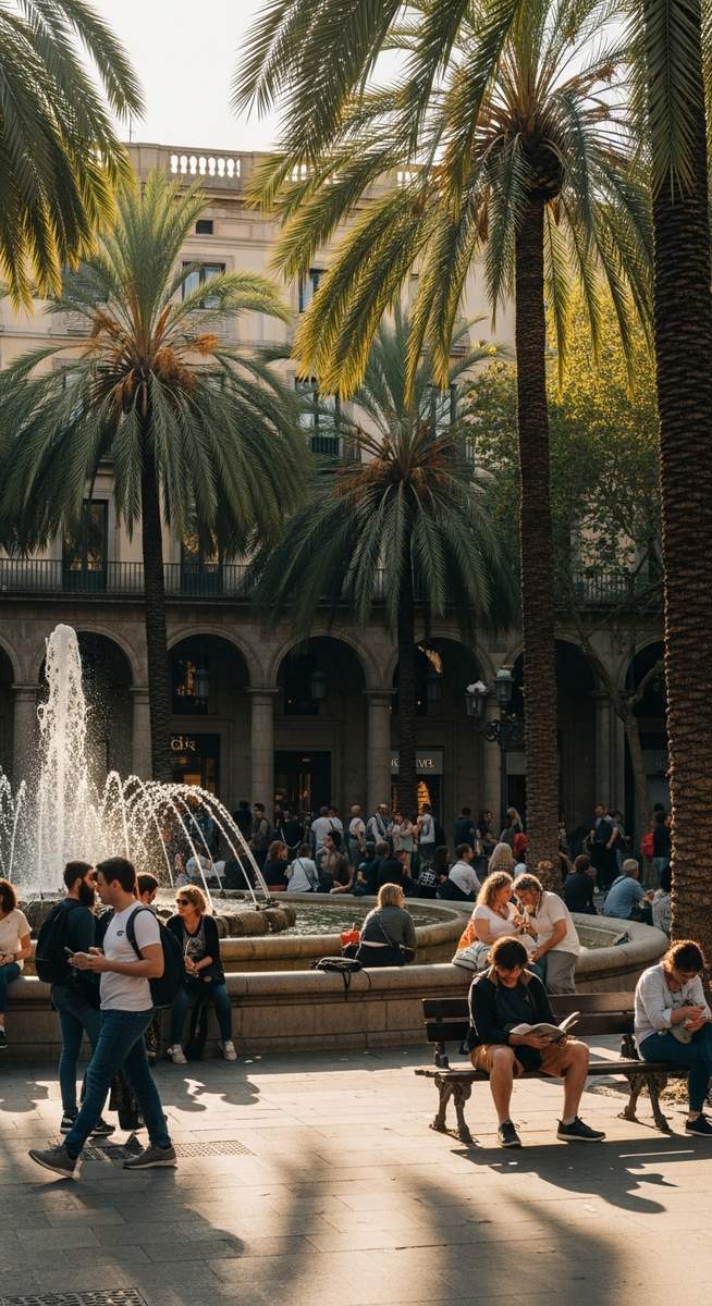 a photo illustrating 7. chill out in plaรงa reial in Barcelona