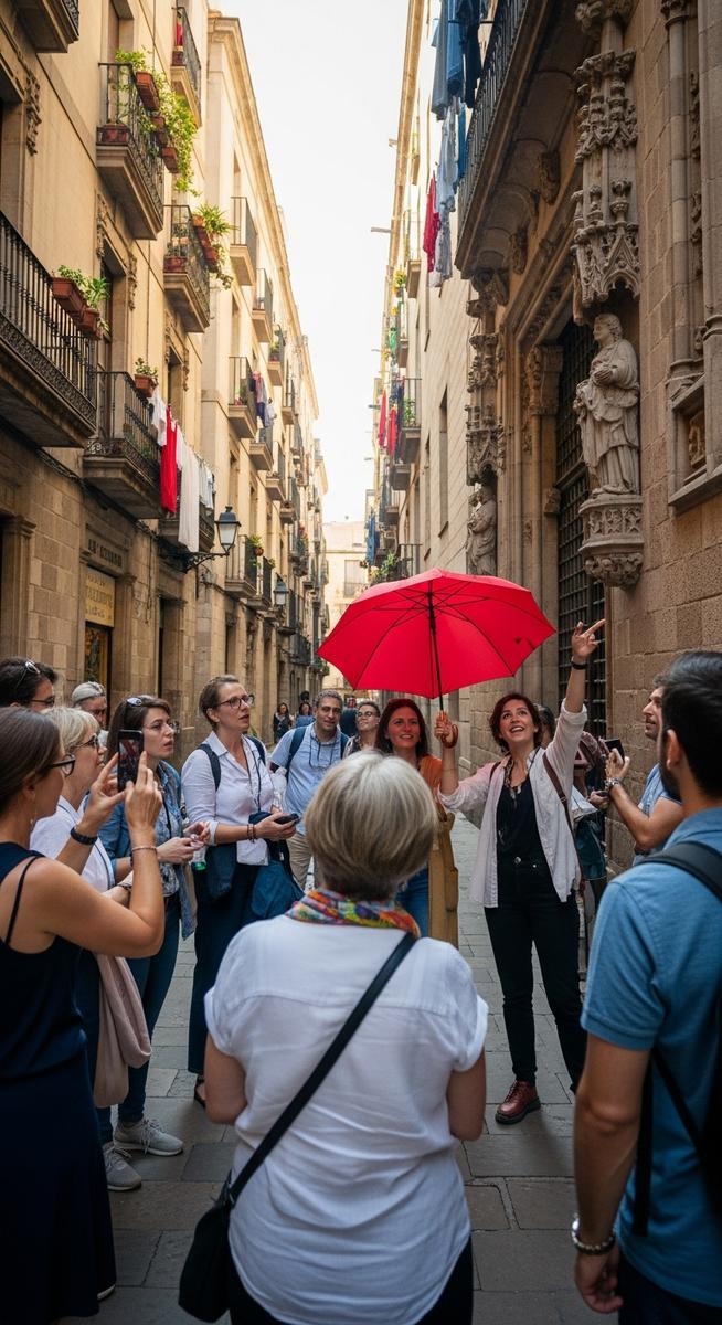 a photo illustrating 8. do a free walking tour in Barcelona