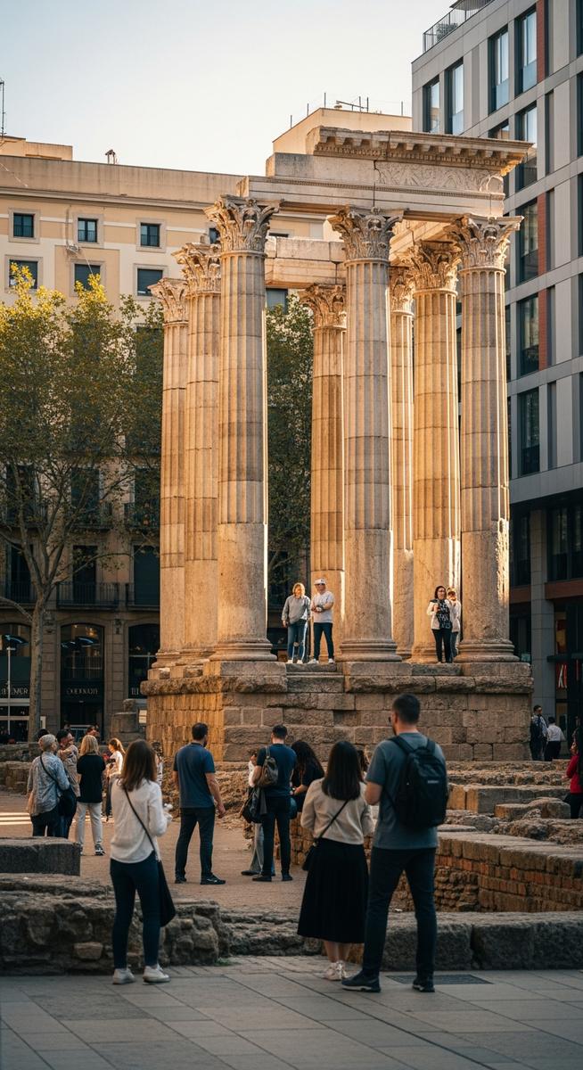 a photo illustrating 9. temple of augustus in Barcelona